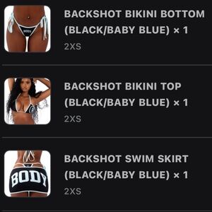 Body Women's Black and Blue Bikini Set